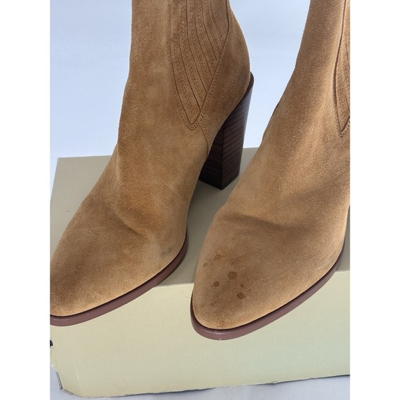 RAG & BONE Rover Boots High Suede Leather Ankle Women Size 38 / 8 Tan Chelsea - Picture 6 of 13